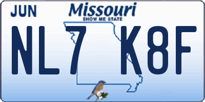 MO license plate NL7K8F