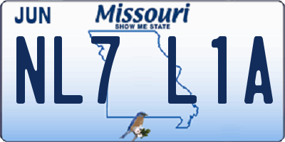 MO license plate NL7L1A