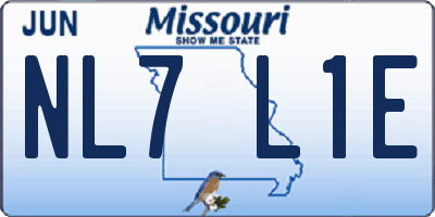 MO license plate NL7L1E
