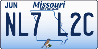 MO license plate NL7L2C
