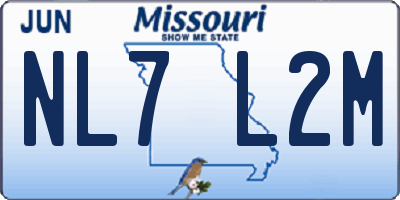 MO license plate NL7L2M