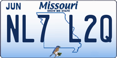 MO license plate NL7L2Q
