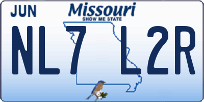 MO license plate NL7L2R