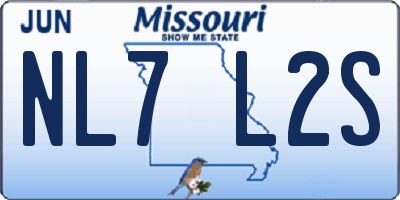 MO license plate NL7L2S