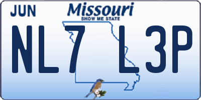 MO license plate NL7L3P