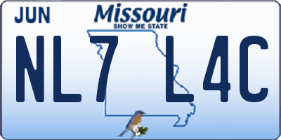 MO license plate NL7L4C