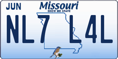 MO license plate NL7L4L