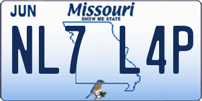 MO license plate NL7L4P