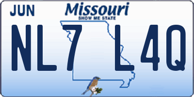 MO license plate NL7L4Q