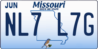 MO license plate NL7L7G