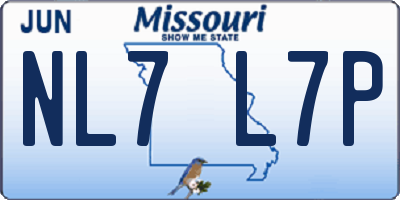 MO license plate NL7L7P