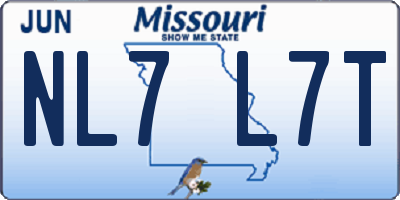 MO license plate NL7L7T