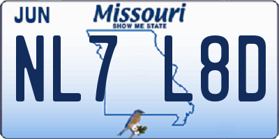MO license plate NL7L8D