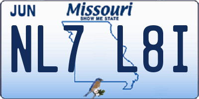 MO license plate NL7L8I
