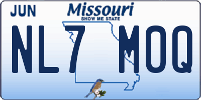 MO license plate NL7M0Q