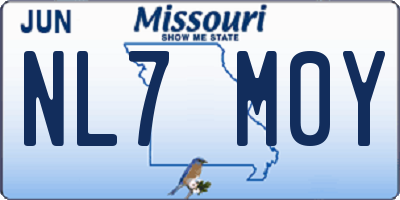 MO license plate NL7M0Y