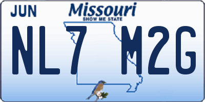 MO license plate NL7M2G