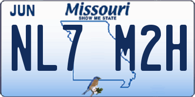 MO license plate NL7M2H