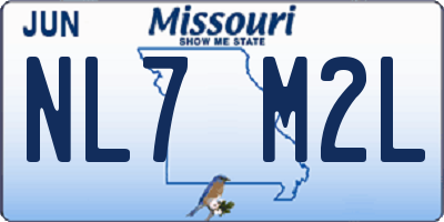 MO license plate NL7M2L
