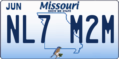 MO license plate NL7M2M