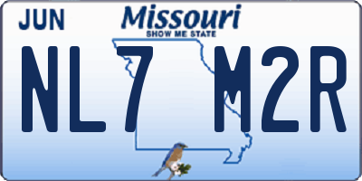 MO license plate NL7M2R