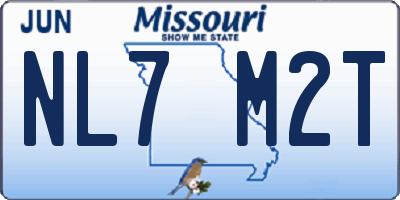 MO license plate NL7M2T