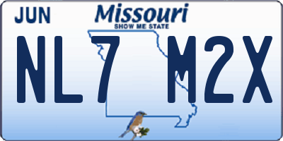 MO license plate NL7M2X