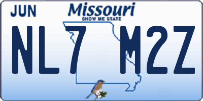 MO license plate NL7M2Z