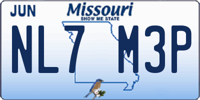MO license plate NL7M3P