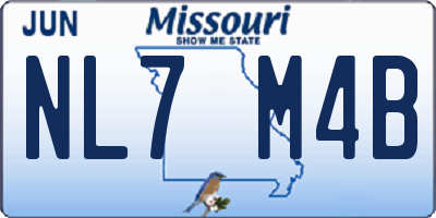 MO license plate NL7M4B