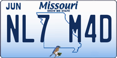 MO license plate NL7M4D