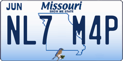 MO license plate NL7M4P