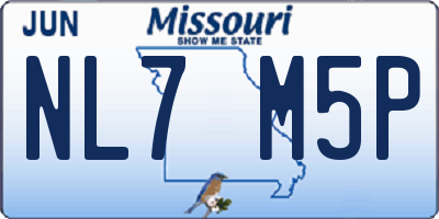 MO license plate NL7M5P