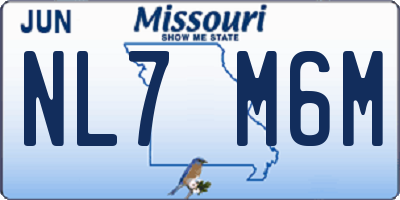 MO license plate NL7M6M