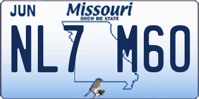 MO license plate NL7M6O