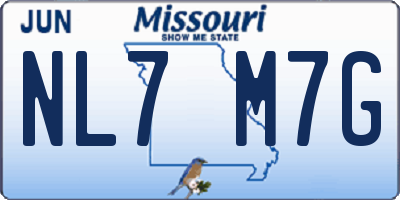 MO license plate NL7M7G