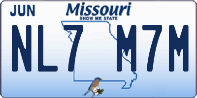 MO license plate NL7M7M