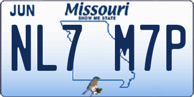 MO license plate NL7M7P