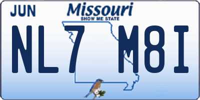 MO license plate NL7M8I