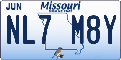 MO license plate NL7M8Y