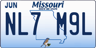 MO license plate NL7M9L