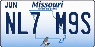 MO license plate NL7M9S