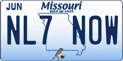 MO license plate NL7N0W