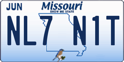 MO license plate NL7N1T