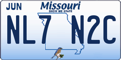 MO license plate NL7N2C