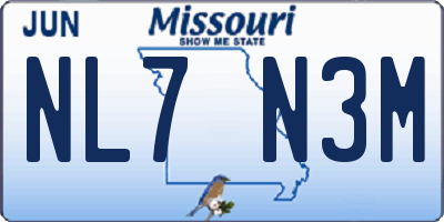 MO license plate NL7N3M
