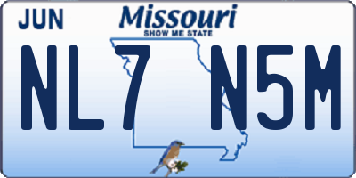 MO license plate NL7N5M