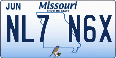 MO license plate NL7N6X