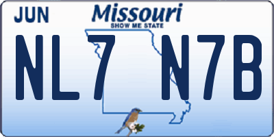 MO license plate NL7N7B