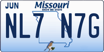 MO license plate NL7N7G